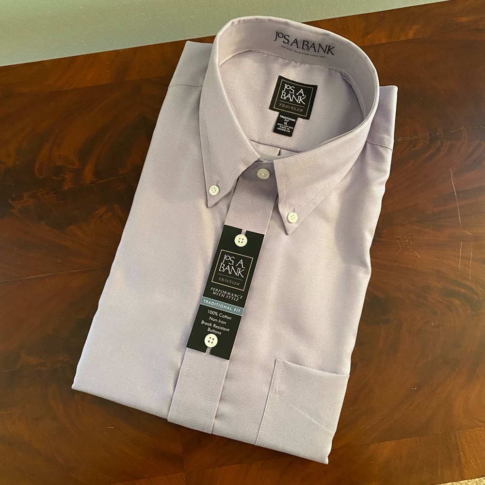Jos. A. Bank Traveler Light Purple Button Down Long Sleeve Sport Shirt X…